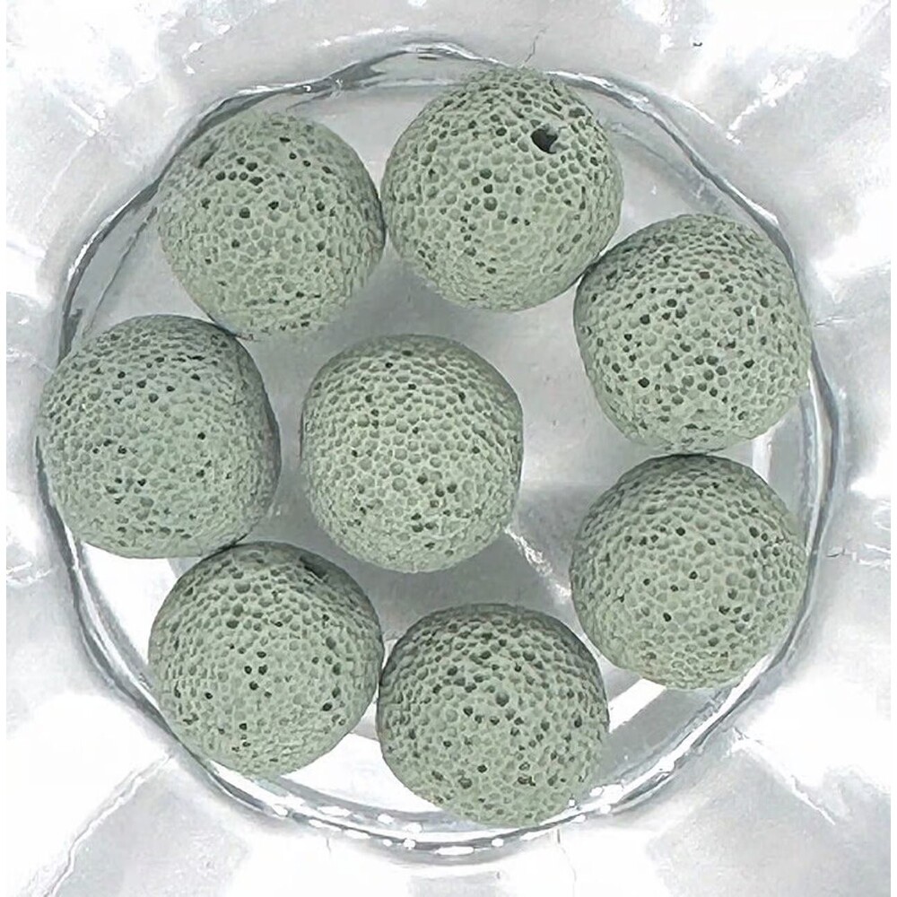 8pcs Beads for Jewelry #20360 Green Large Lava Beads